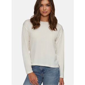 NWT Wildfox Helena Long Sleeve Tee in Snow White Size Large